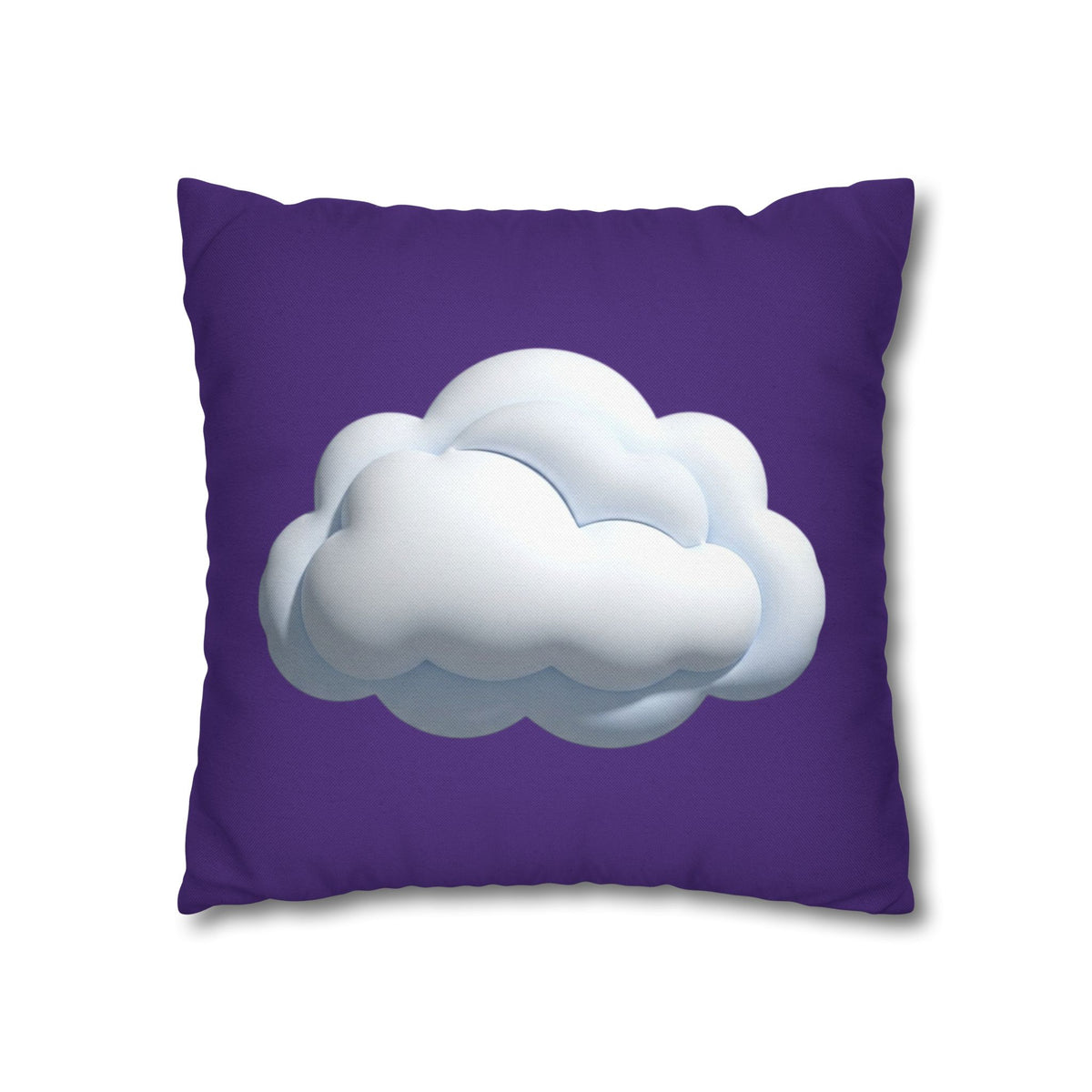 Cloud Graphic Pillowcase - Dark Purple Whimsical Decorative Throw Pillow Cover