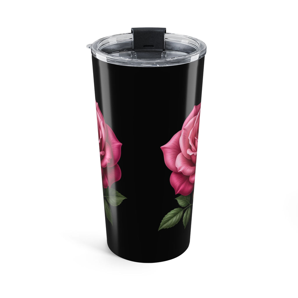 Pink Rose Black Tumbler 20oz