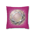 Glittery Magenta Spun Polyester Square Pillowcase