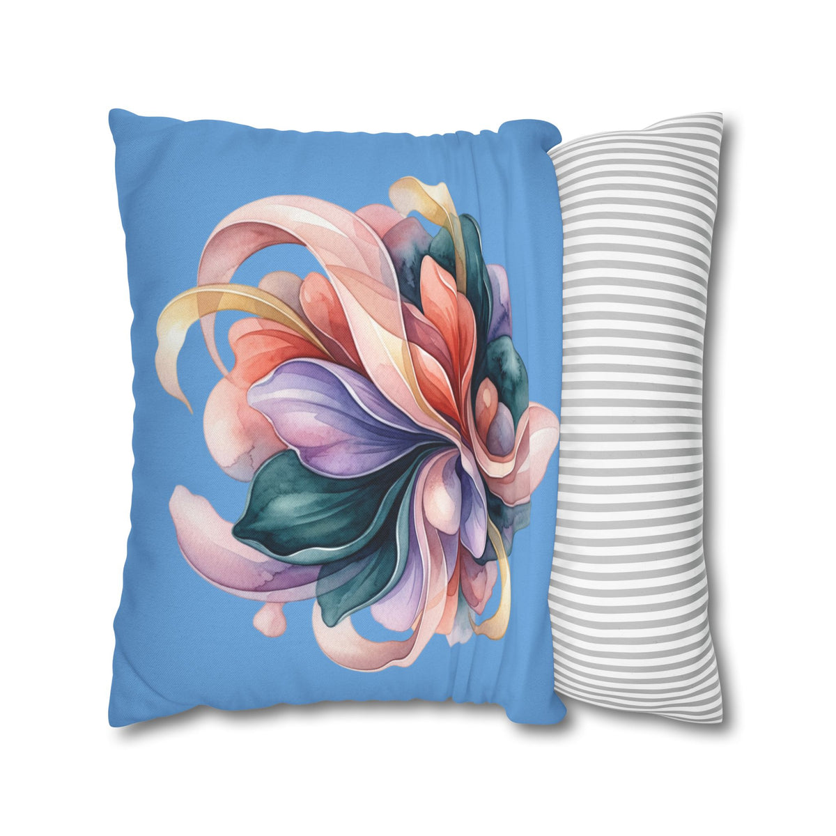 Floral Swirl Pillowcase — Colorful Abstract Blossom Throw Pillow
