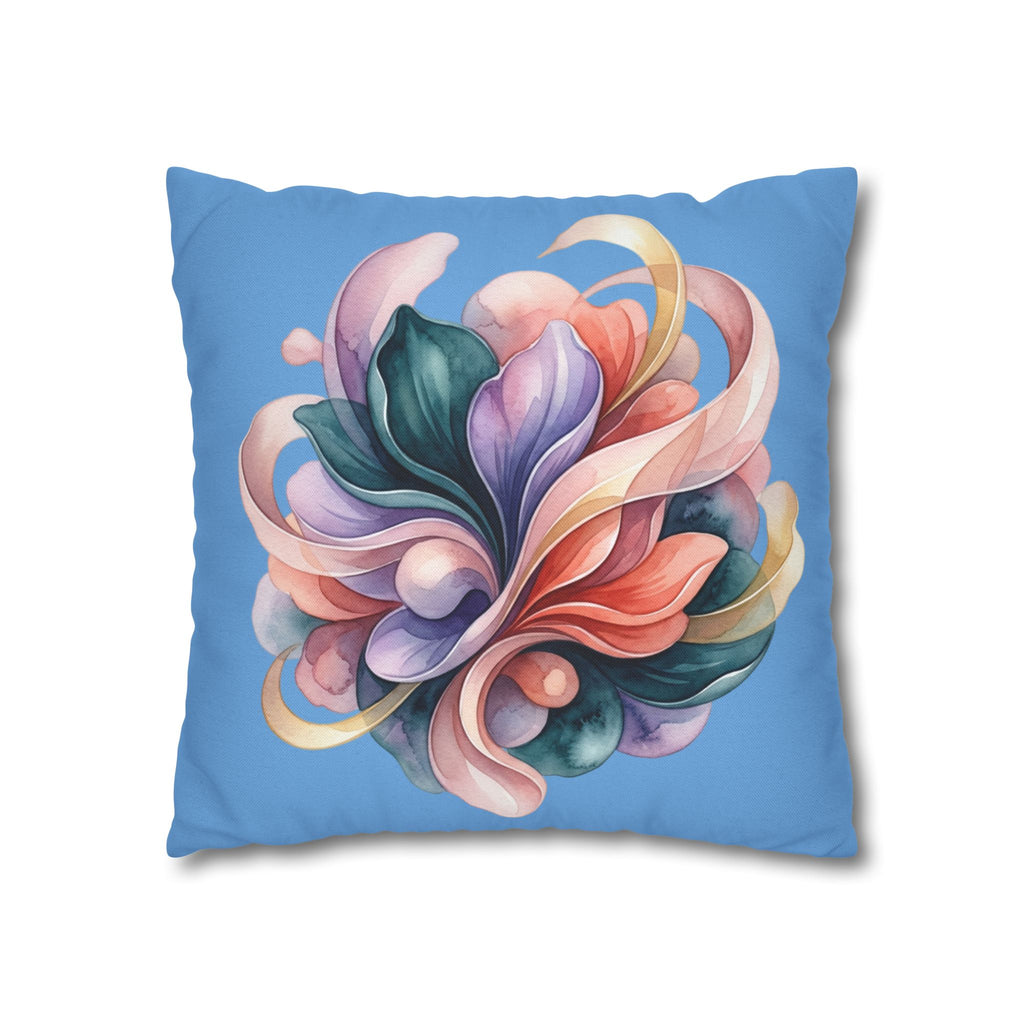 Floral Swirl Pillowcase — Colorful Abstract Blossom Throw Pillow
