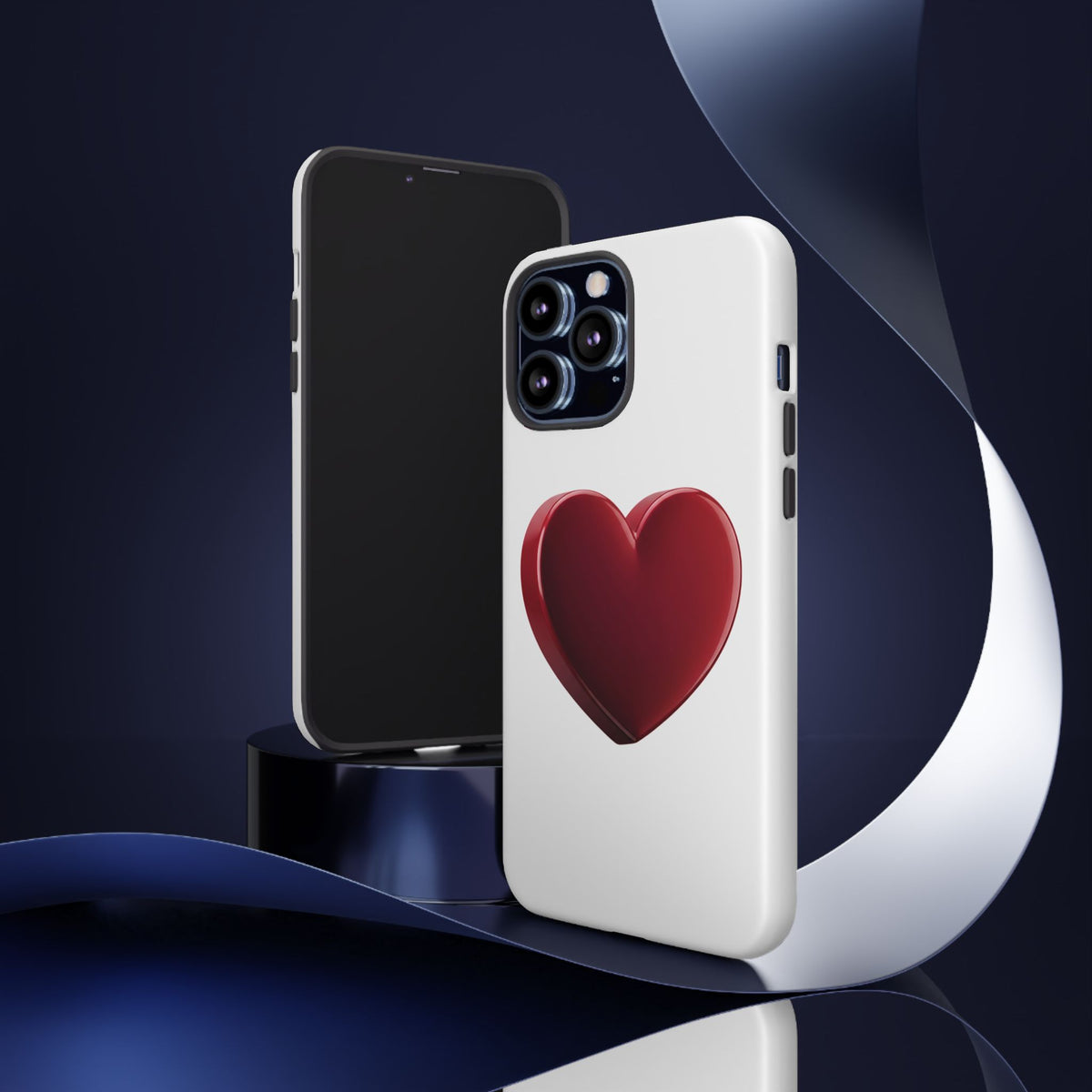 Heart Tough Phone Case - Red 3D Heart Protective Phone Case