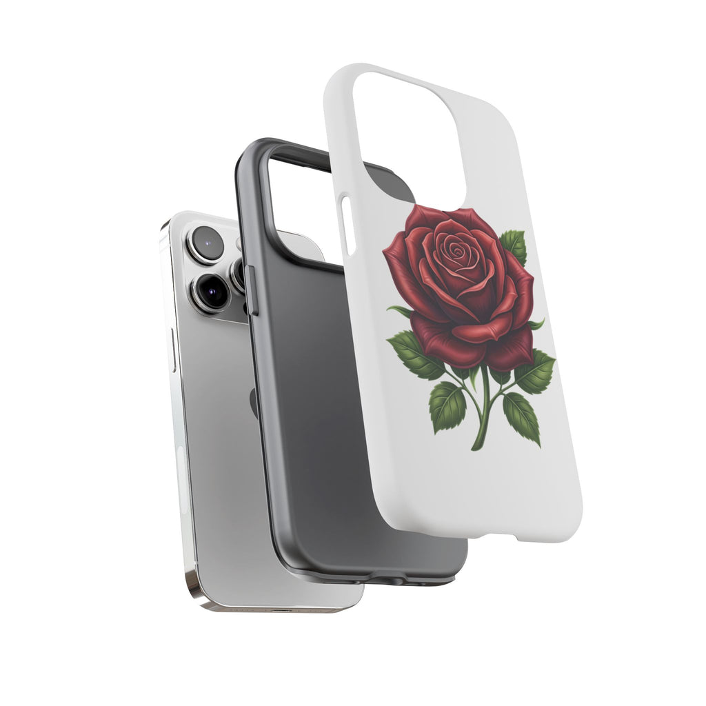 Rose Phone Case — Vintage Red Rose Floral Protective Cover