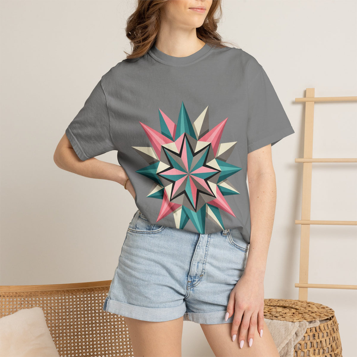 Geometric Starburst Graphic T-Shirt