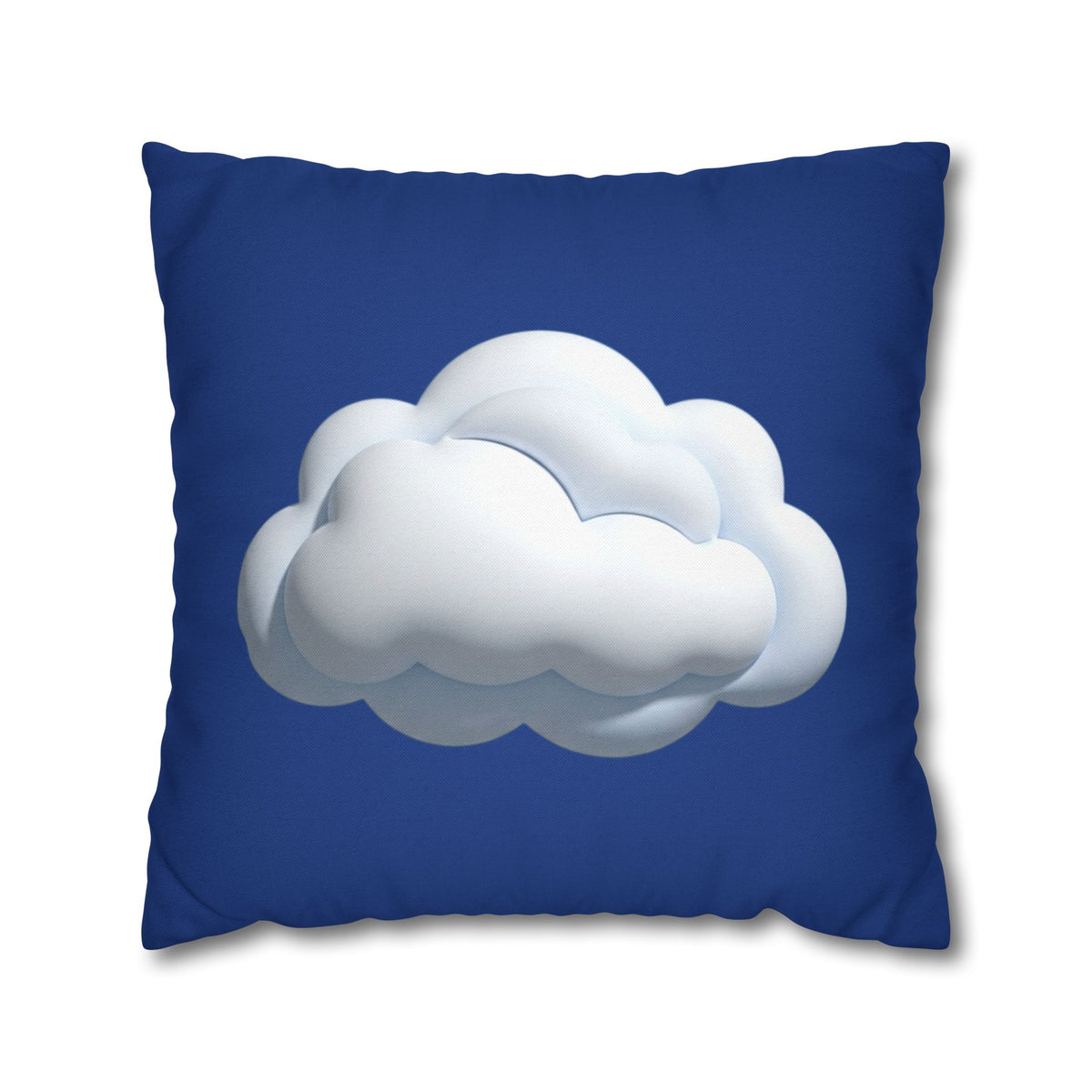 Cloud Navy Pillowcase – Soft White Cloud Design on Blue Square Pillow