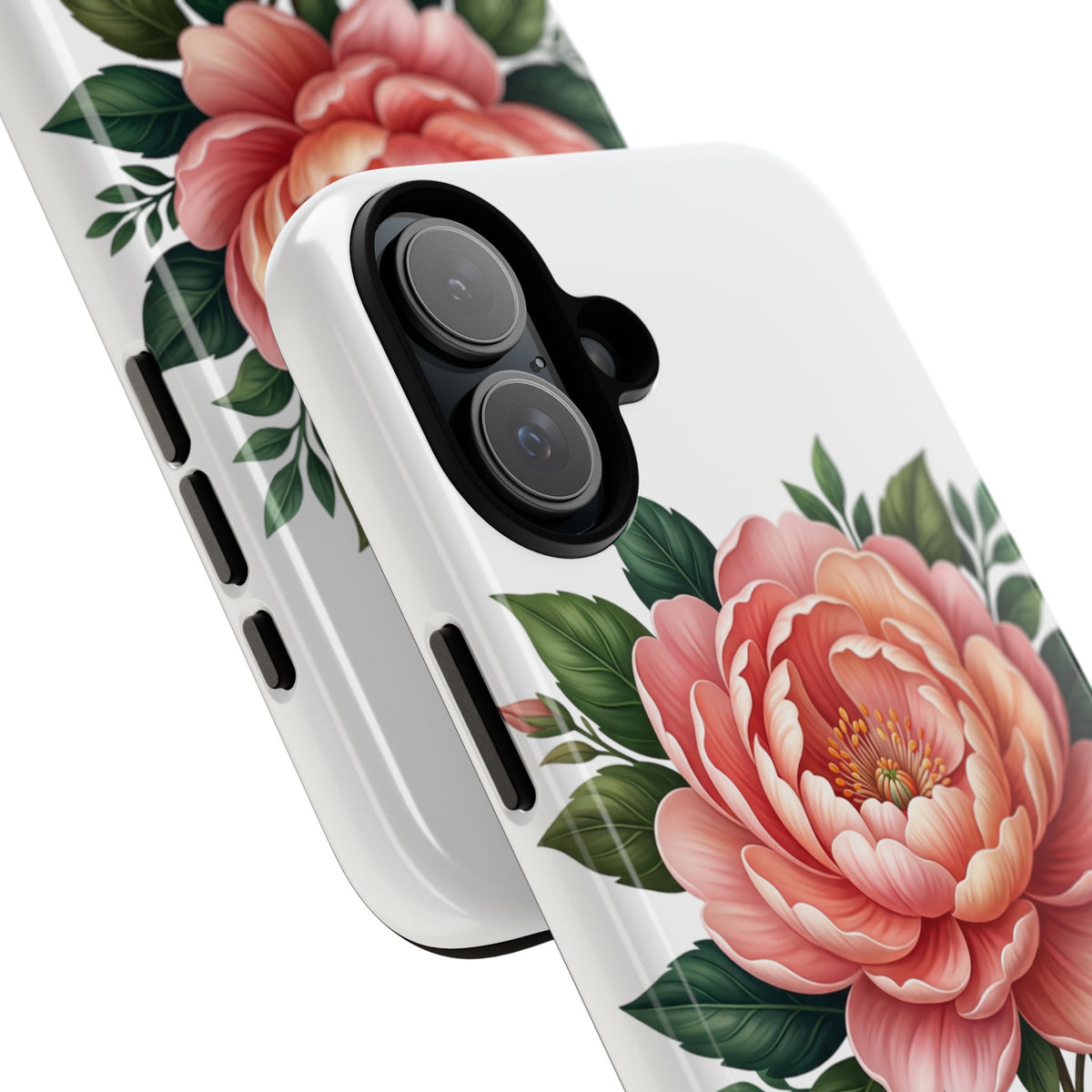 Floral Peony Tough Phone Case — Protective Botanical iPhone Cover
