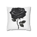 Black Rose Spun Polyester Square Pillowcase