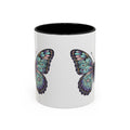 Butterfly Accent Coffee Mug — Teal Mandala Wing Design (11/15oz)