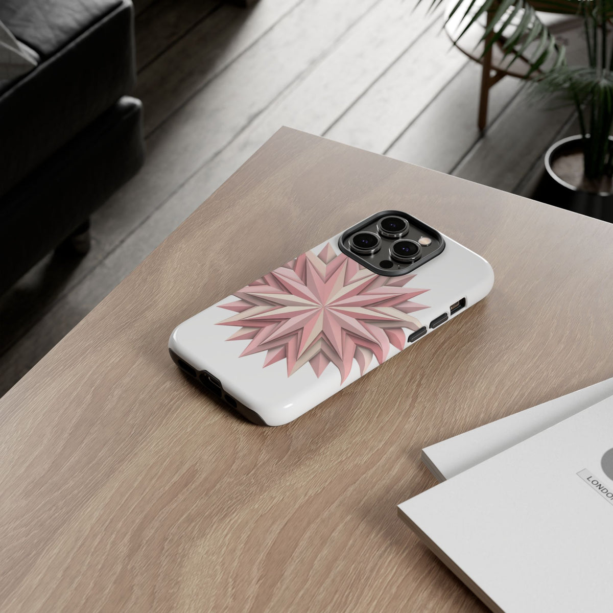 Pink Geometric Star Phone Case — Tough Protective iPhone Cover