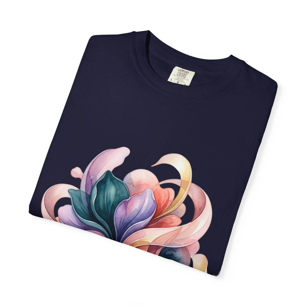 T-Shirt — Colorful Abstract Floral Swirl Graphic Tee