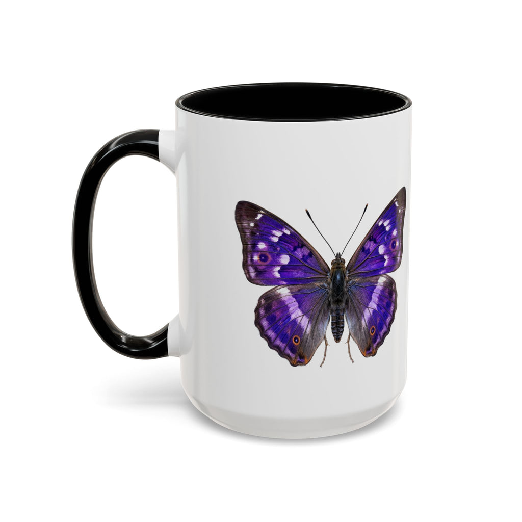 Purple Butterfly Accent Coffee Mug – Elegant Floral Butterfly Ceramic Cup