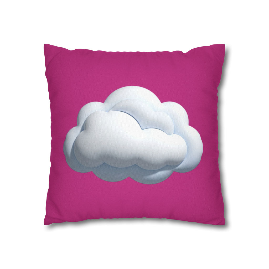 Cloud Graphic Pillowcase - Magenta Decorative Square Throw Pillow Cover