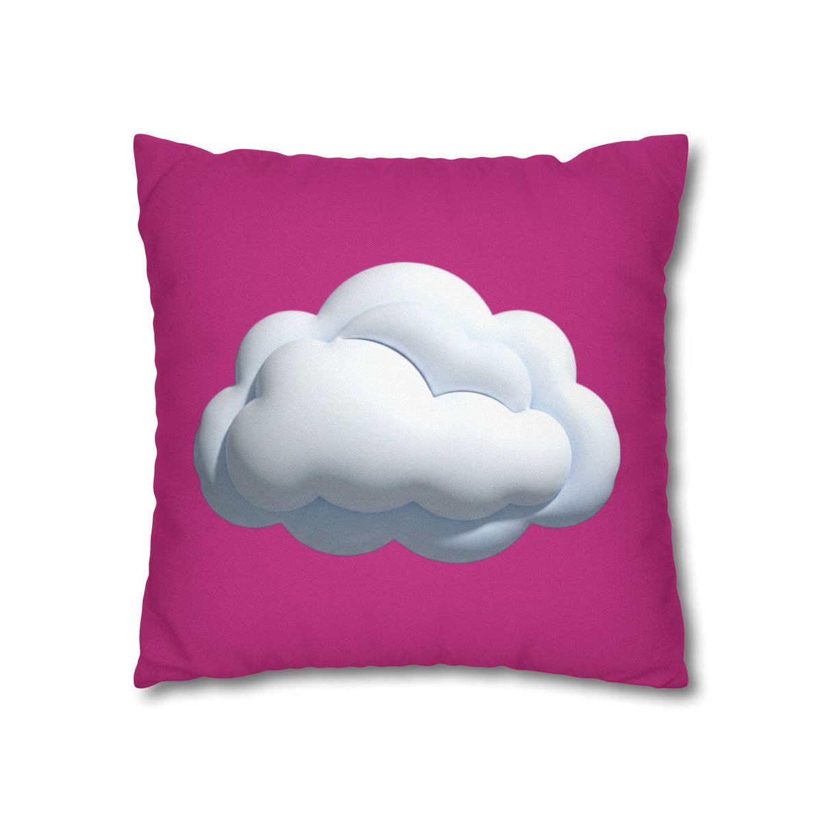 Cloud Graphic Pillowcase - Magenta Decorative Square Throw Pillow Cover