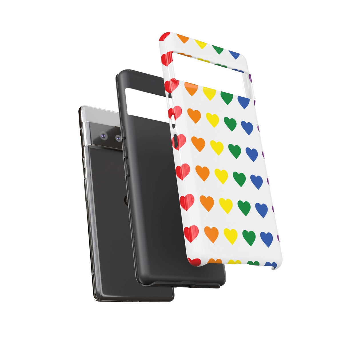Rainbow Heart Tough Phone Case — Pride Pattern Protective Cover