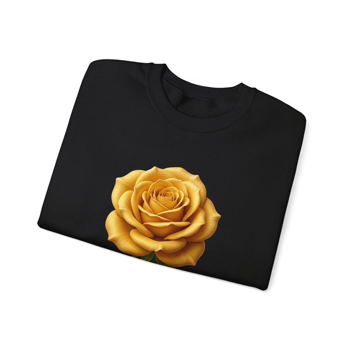Yellow Rose Crewneck Sweatshirt — Vintage Floral Graphic