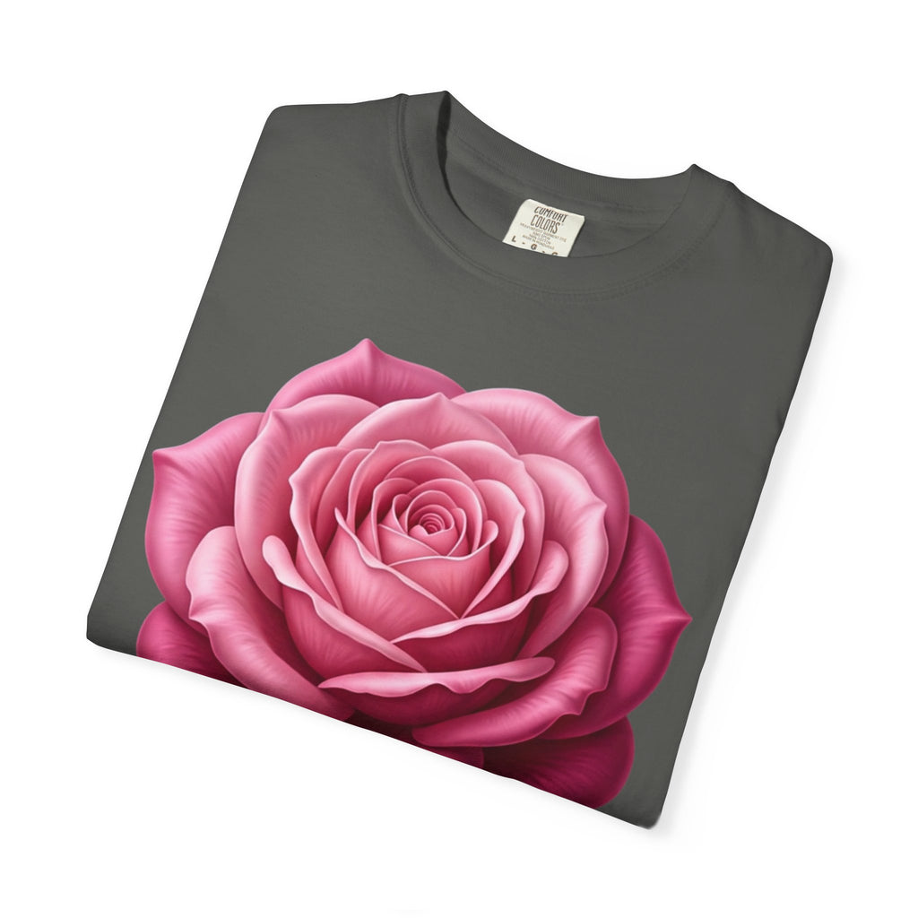 Vintage Pink Rose T-Shirt — Botanical Floral Graphic Tee