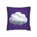 Cloud Graphic Pillowcase - Dark Purple Whimsical Decorative Throw Pillow Cover