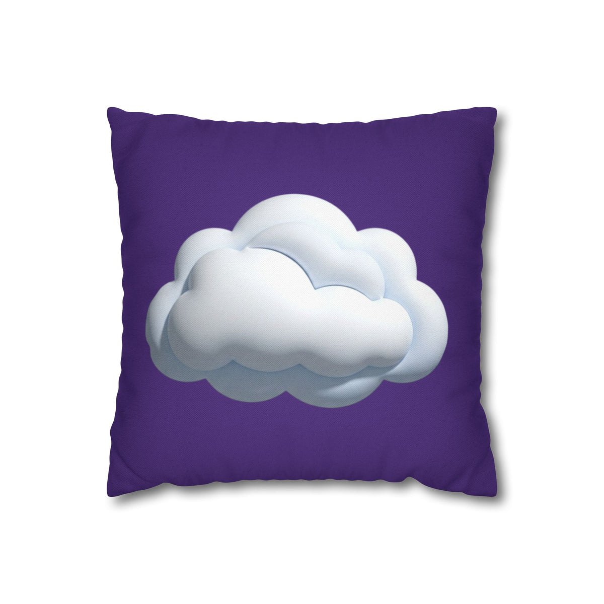 Cloud Graphic Pillowcase - Dark Purple Whimsical Decorative Throw Pillow Cover