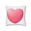 Pink Heart Spun Polyester Square Pillowcase