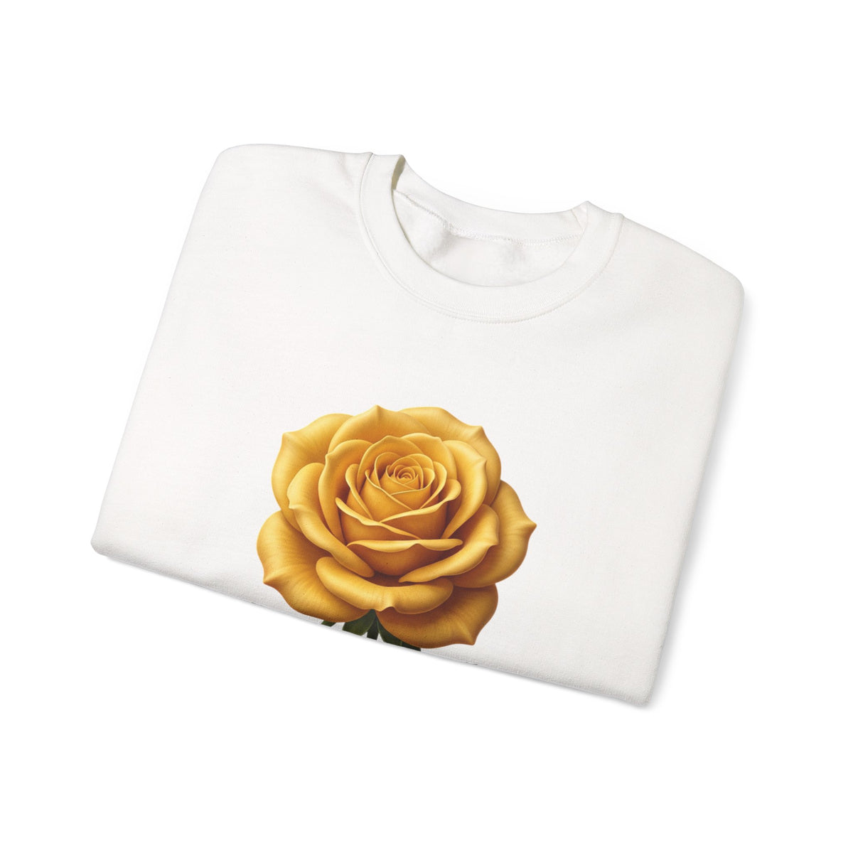 Yellow Rose Crewneck Sweatshirt — Vintage Floral Graphic