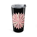 20oz Pink Geometric Star Tumbler — Insulated Travel Cup- Black