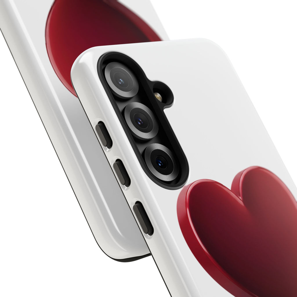 Heart Tough Phone Case - Red 3D Heart Protective Phone Case
