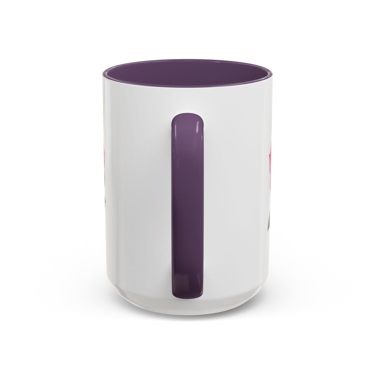 Pink Rose Accent Coffee Mug — Floral Tea & Coffee Cup (11/15 oz)