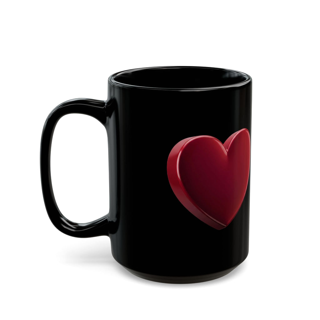 Red Heart Black Coffee Mug — Romantic Valentine’s Day Gift (11oz & 15oz)