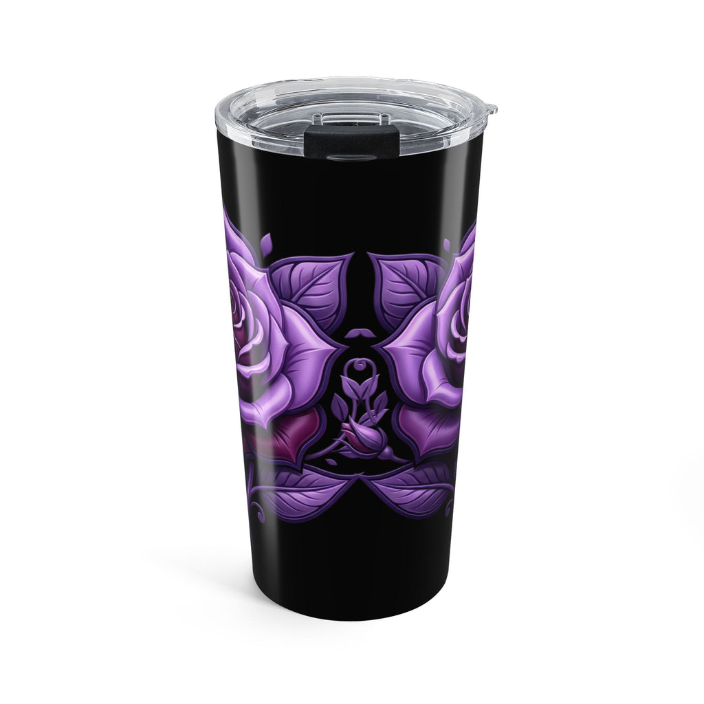 20oz Purple Rose Tumbler — Insulated Floral Travel Cup