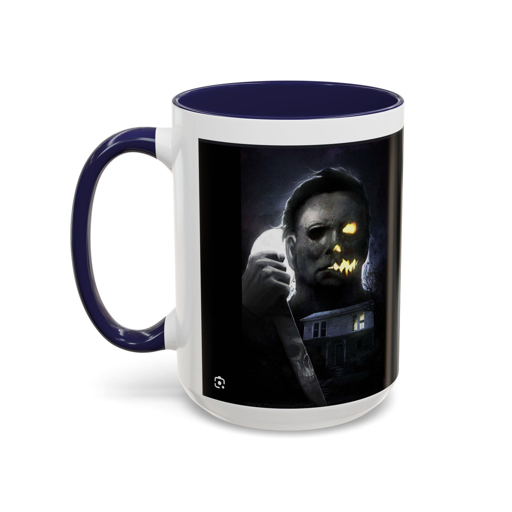 Halloween Michael Myers Accent Coffee Mug — Spooky Horror Movie Jack-O'-Lantern Face (11/15oz)