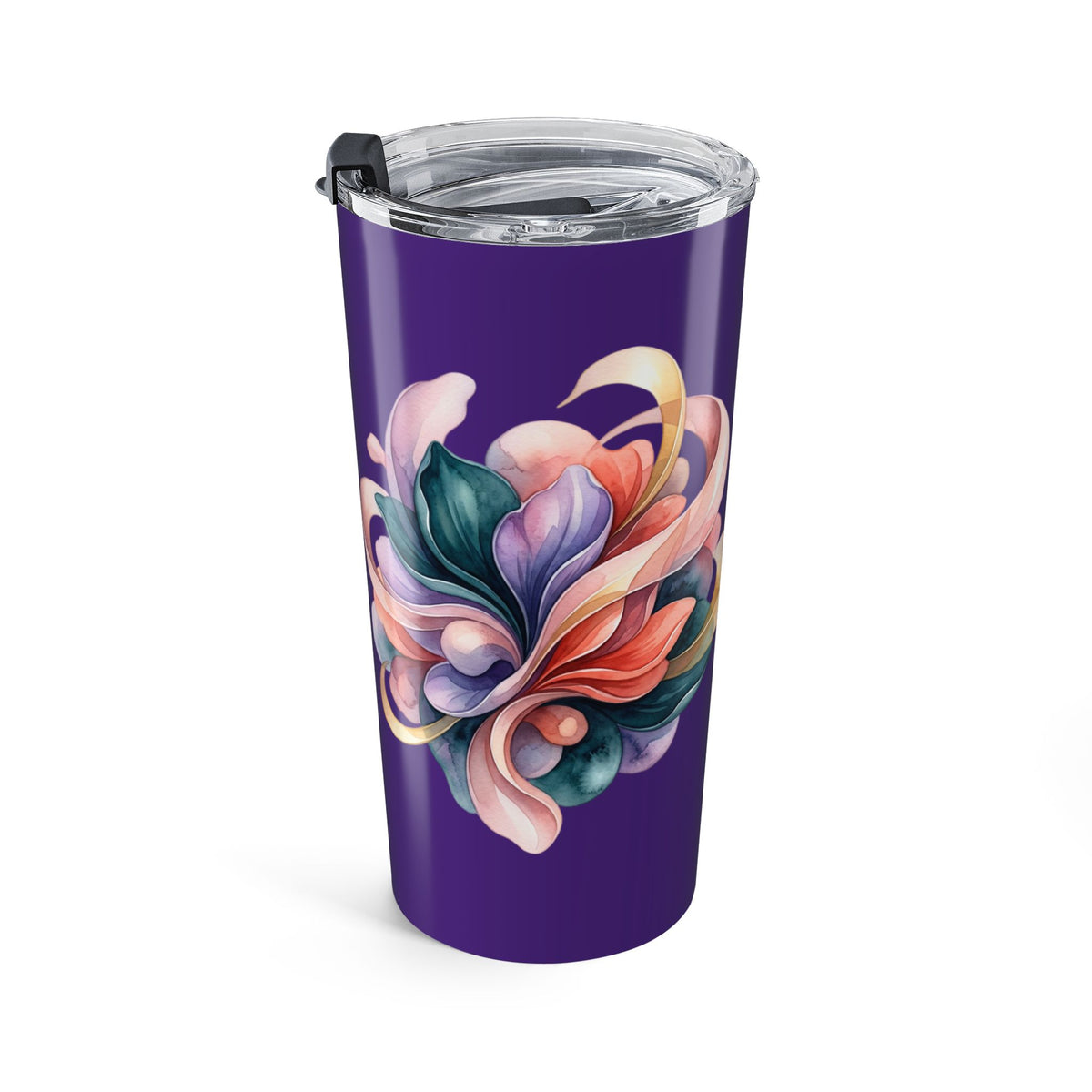 Floral Swirl 20oz Tumbler – Colorful Abstract Flower Travel Mug