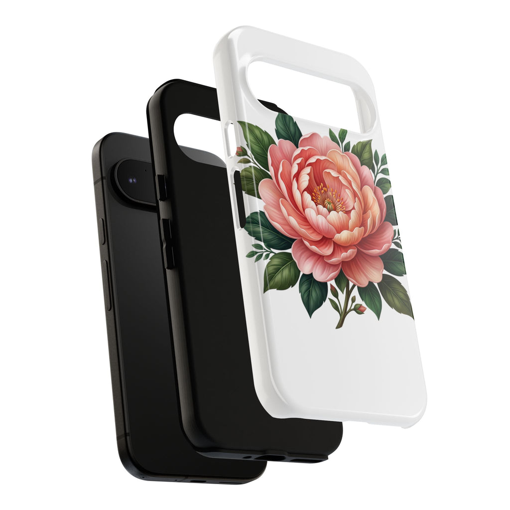 Floral Peony Tough Phone Case — Protective Botanical iPhone Cover