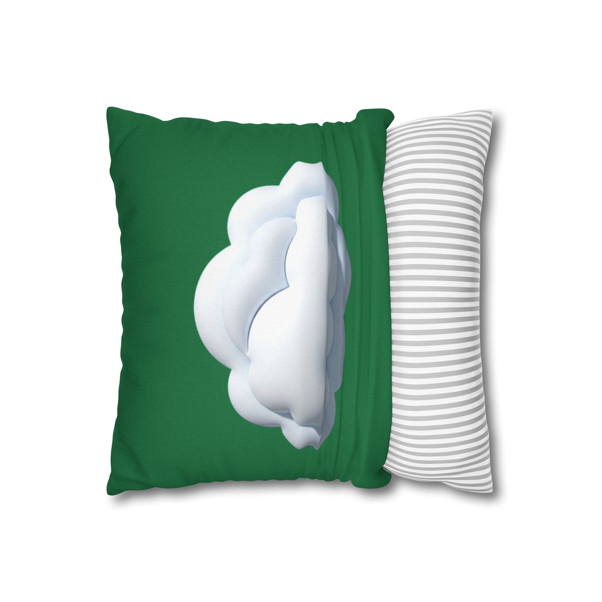 Cloud Graphic Pillowcase — Dark Green Decorative Throw Pillow Cover