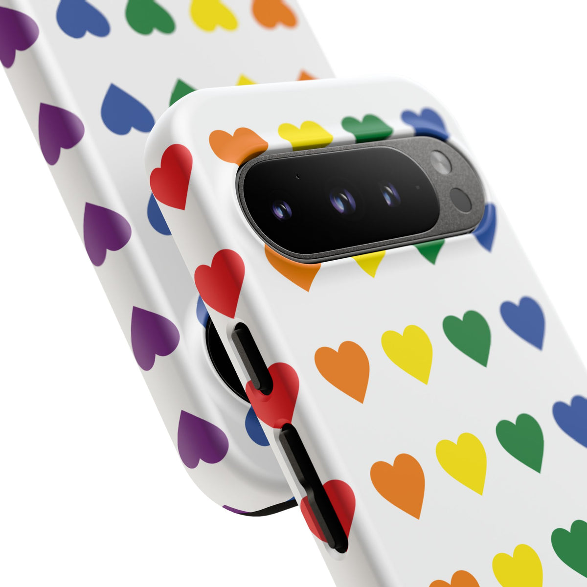 Rainbow Heart Tough Phone Case — Pride Pattern Protective Cover