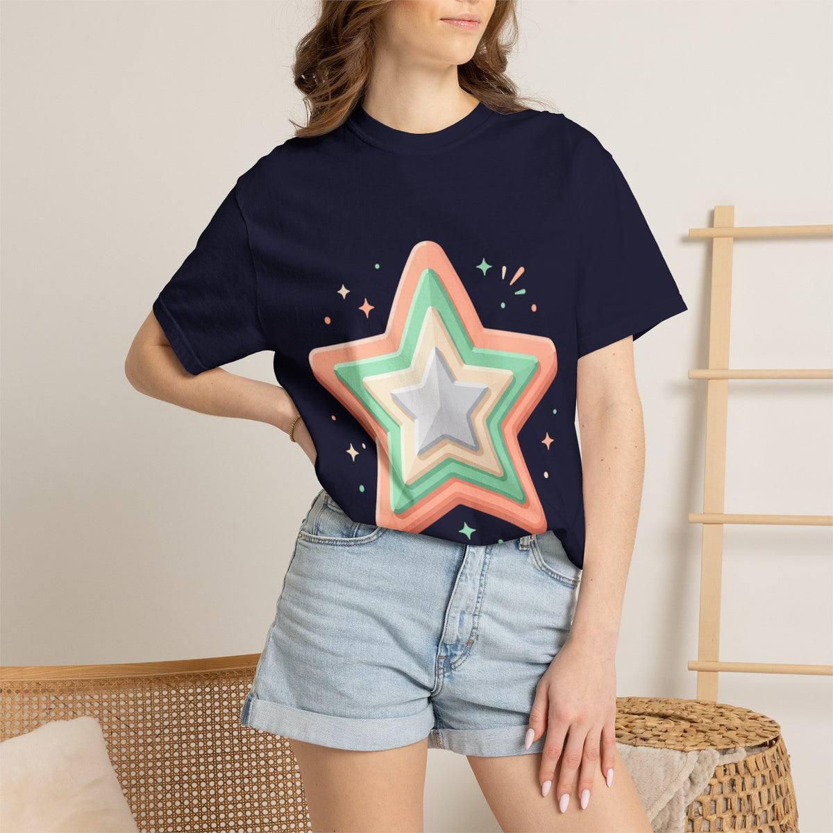 Star Design Unisex Garment-Dyed T-shirt