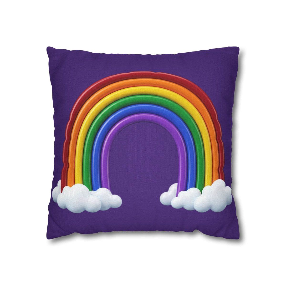 Rainbow Dark Purple Spun Polyester Square Pillowcase
