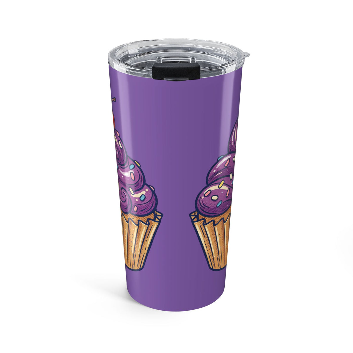 20oz Purple Cupcake Tumbler Light Purple — Insulated Travel Cup with Cute Dessert Design