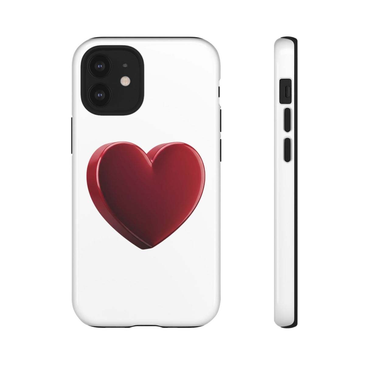 Heart Tough Phone Case - Red 3D Heart Protective Phone Case