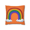 Rainbow Orange Spun Polyester Square Pillowcase