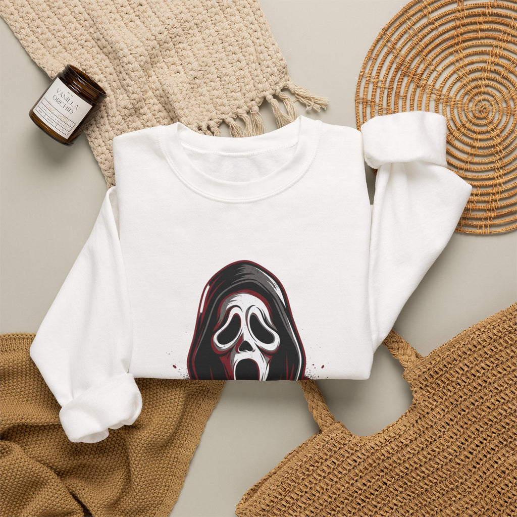 Scream Mask Crewneck Sweatshirt – Horror Ghostface Graphic