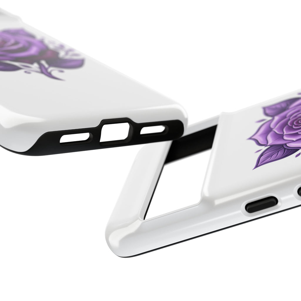 Purple Rose Tough Phone Case — Floral Protective Phone Cover