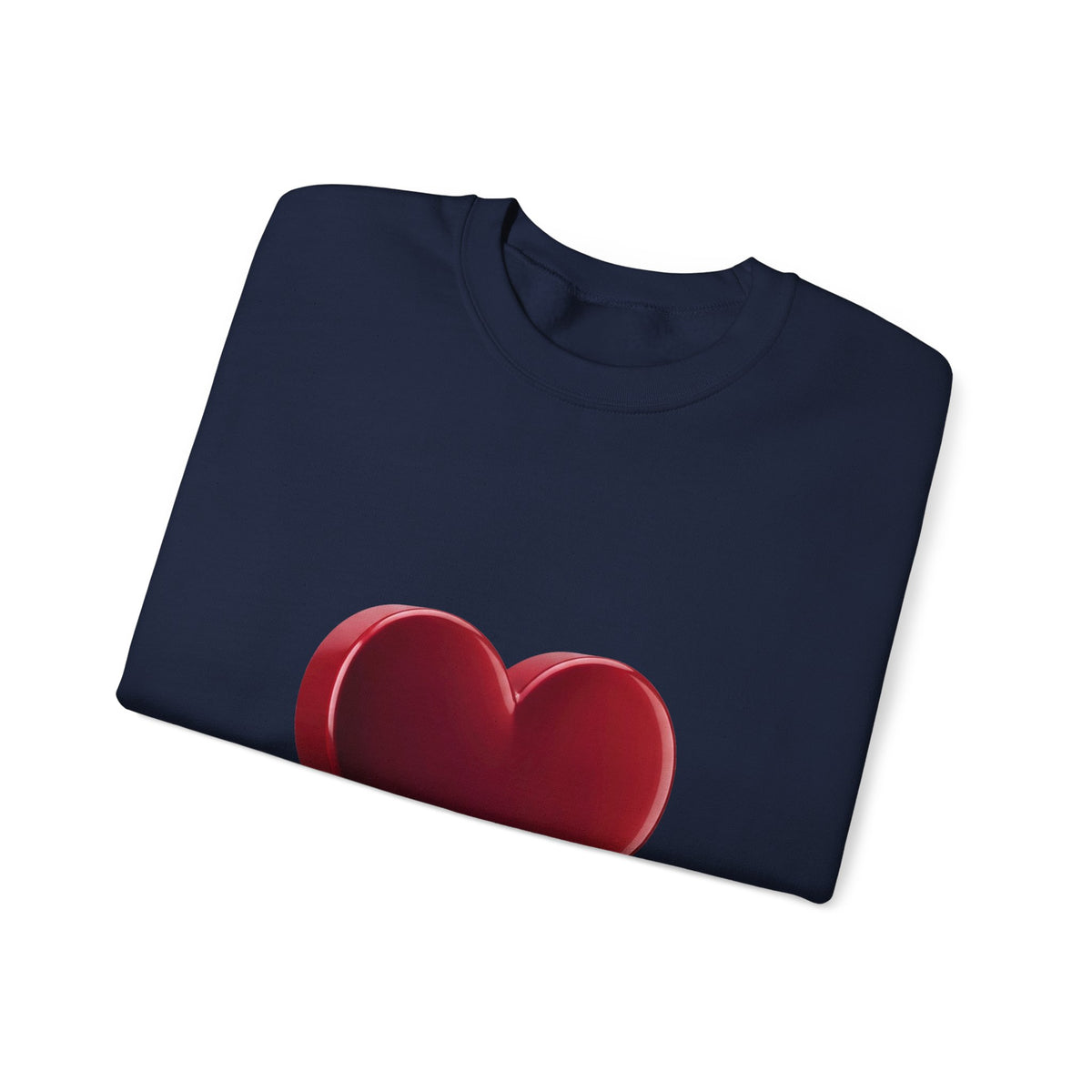 Heart Graphic Sweatshirt — Minimal 3D Red Heart Crewneck for Valentine’s & Everyday Wear