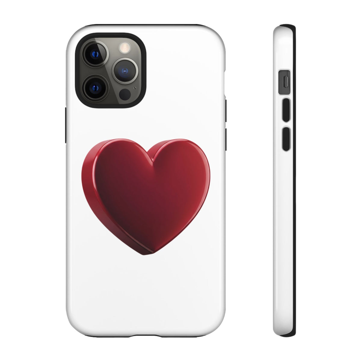 Heart Tough Phone Case - Red 3D Heart Protective Phone Case