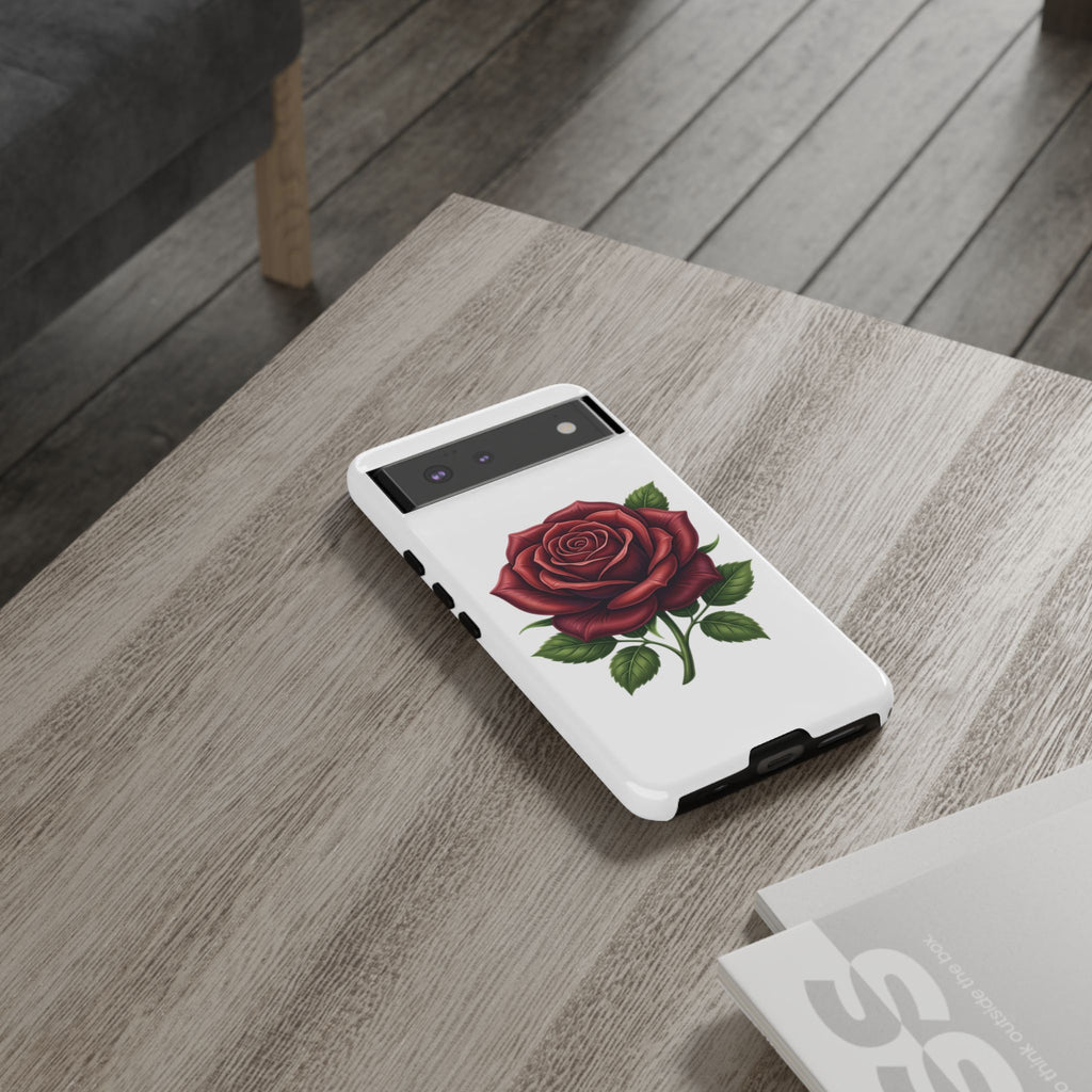 Rose Phone Case — Vintage Red Rose Floral Protective Cover