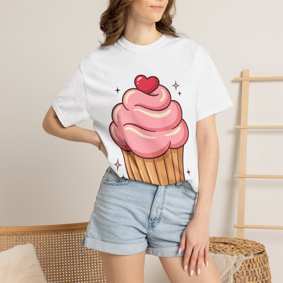 Pink Cupcake Unisex Garment-Dyed T-shirt