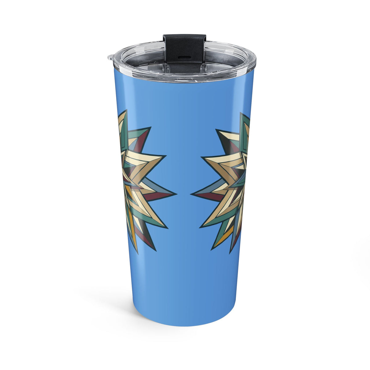 20oz Starburst Tumbler — Geometric Navajo-Inspired Travel Mug- Light Blue