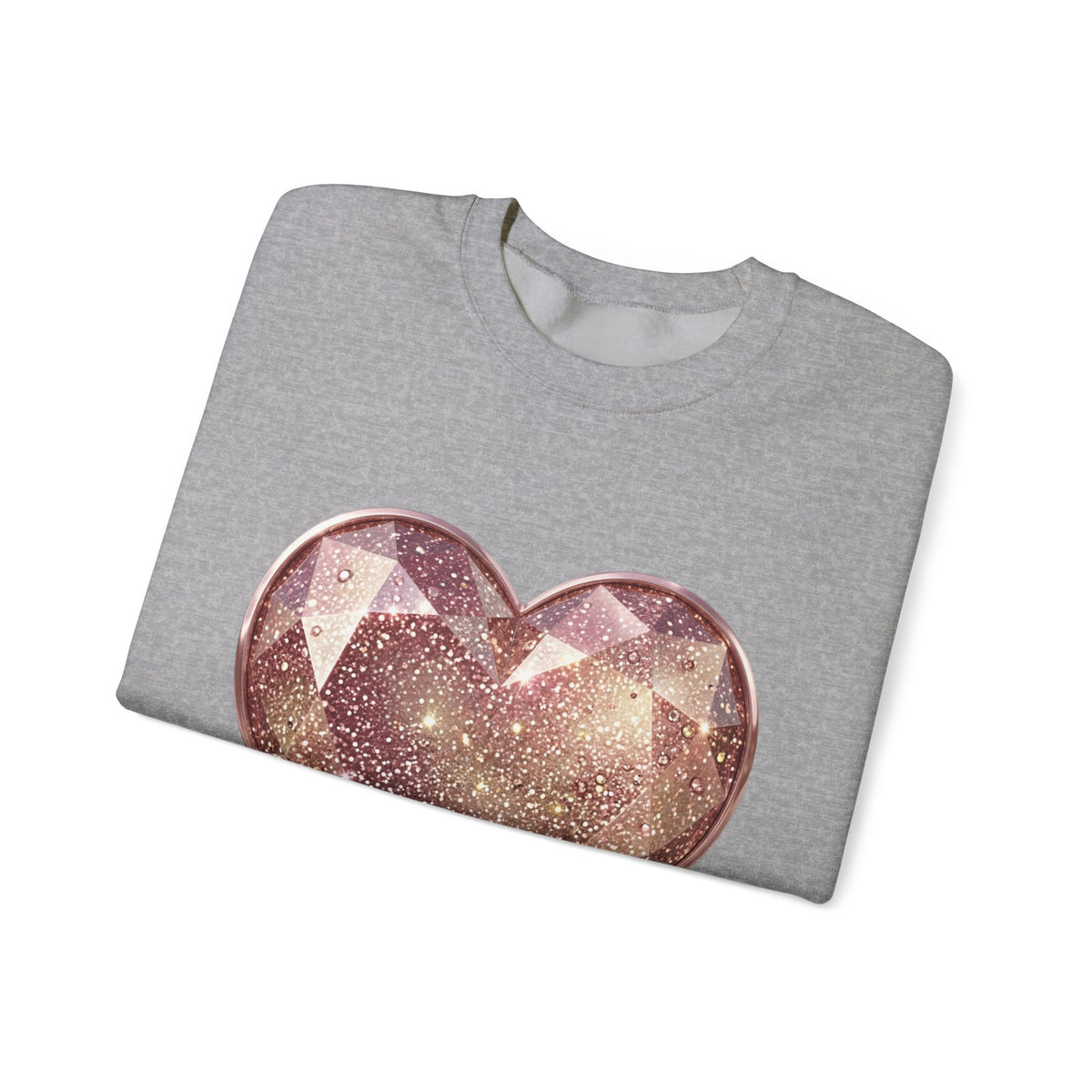 Glitter Gem Heart Sweatshirt — Sparkling Pink Heart Crewneck
