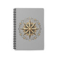 Star Print Spiral Notebook - Ruled Line- Light Grey