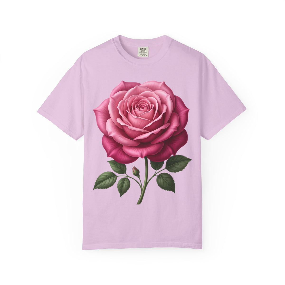 Vintage Pink Rose T-Shirt — Botanical Floral Graphic Tee