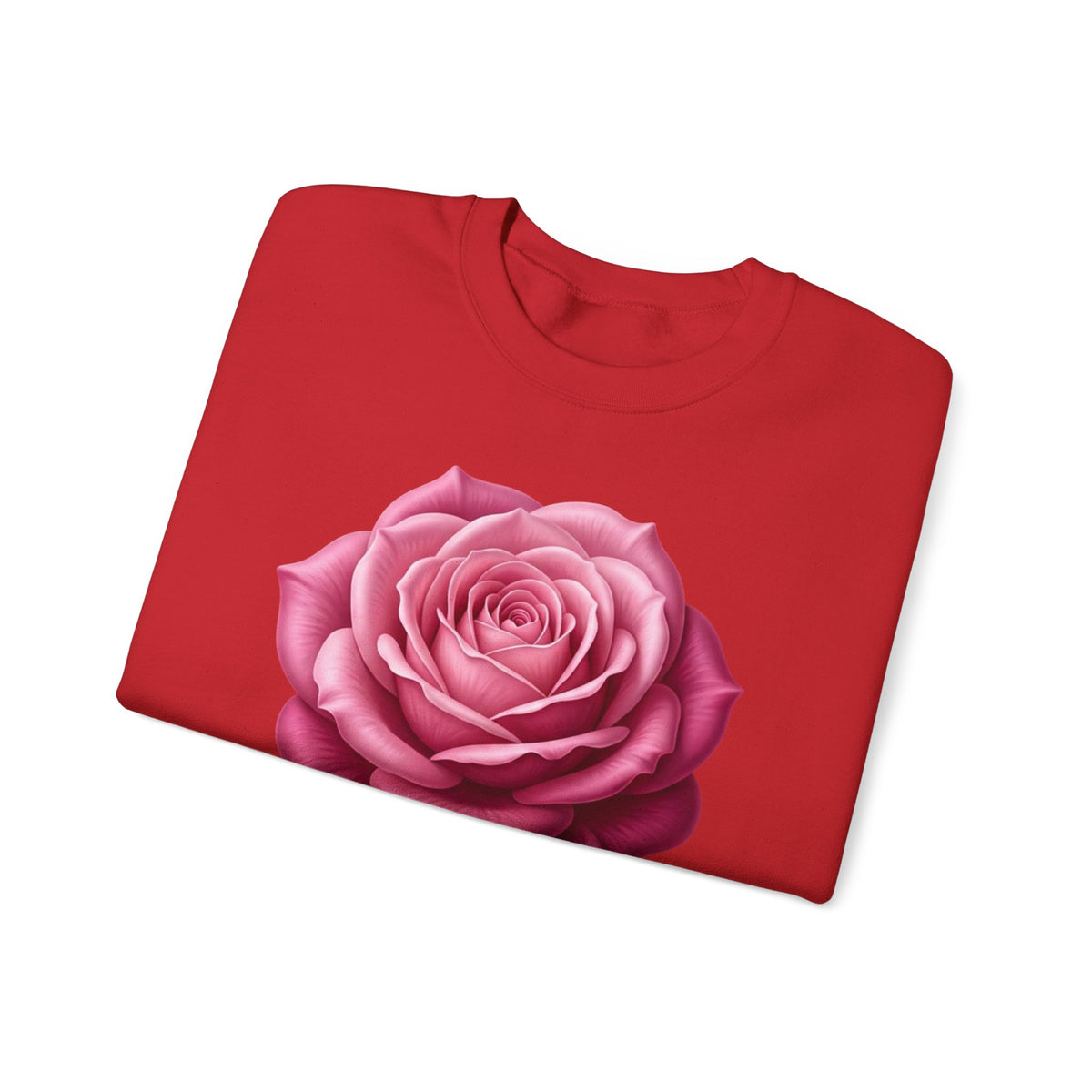 Rose Graphic Sweatshirt — Vintage Pink Rose Floral Crewneck